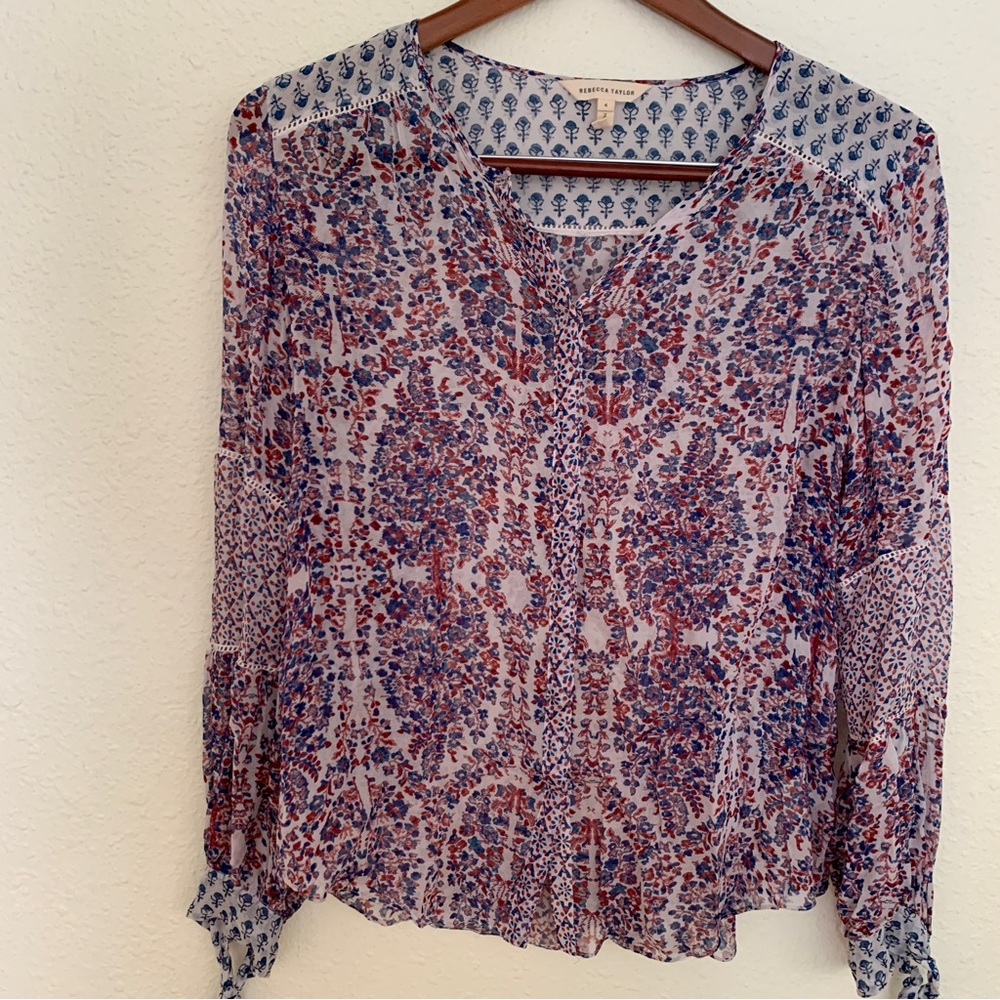 Rebecca Taylor 100% silk blouse size 4